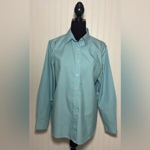 Orvis Wrinkle Free Button Down Collared Shirt Light Blue Women’s Size 14 Career